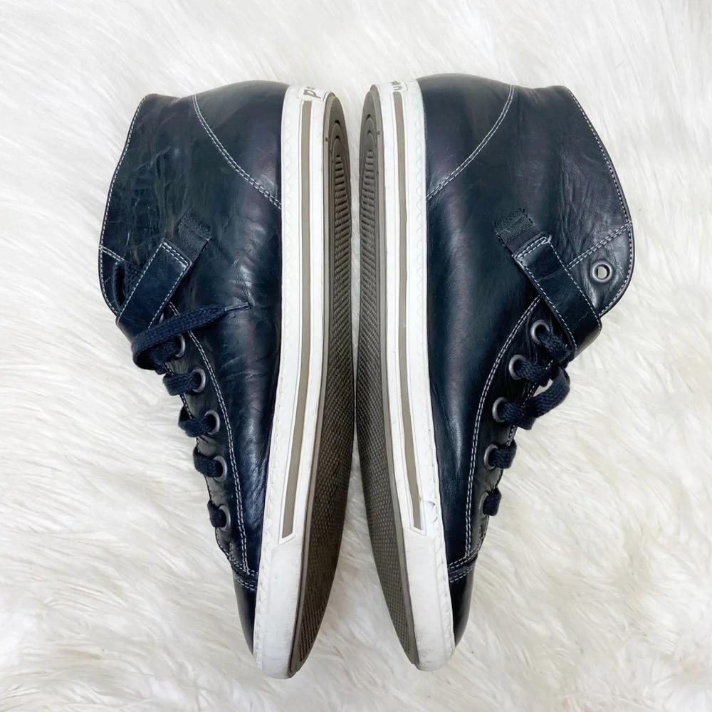 Paul Green Black Leather High Top Sneakers - Picture 3 of 12
